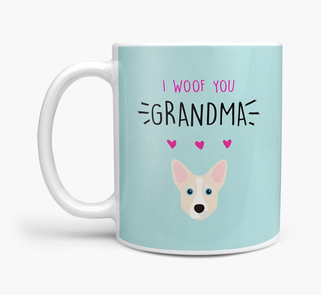 'I Woof You Grandma' Mug with {breedFullName} Icon