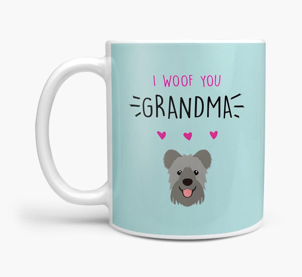 'I Woof You Grandma' Mug with {breedFullName} Icon