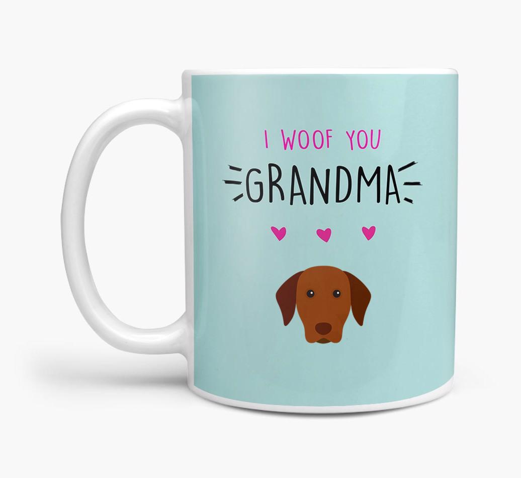 'I Woof You Grandma' Mug with {breedFullName} Icon