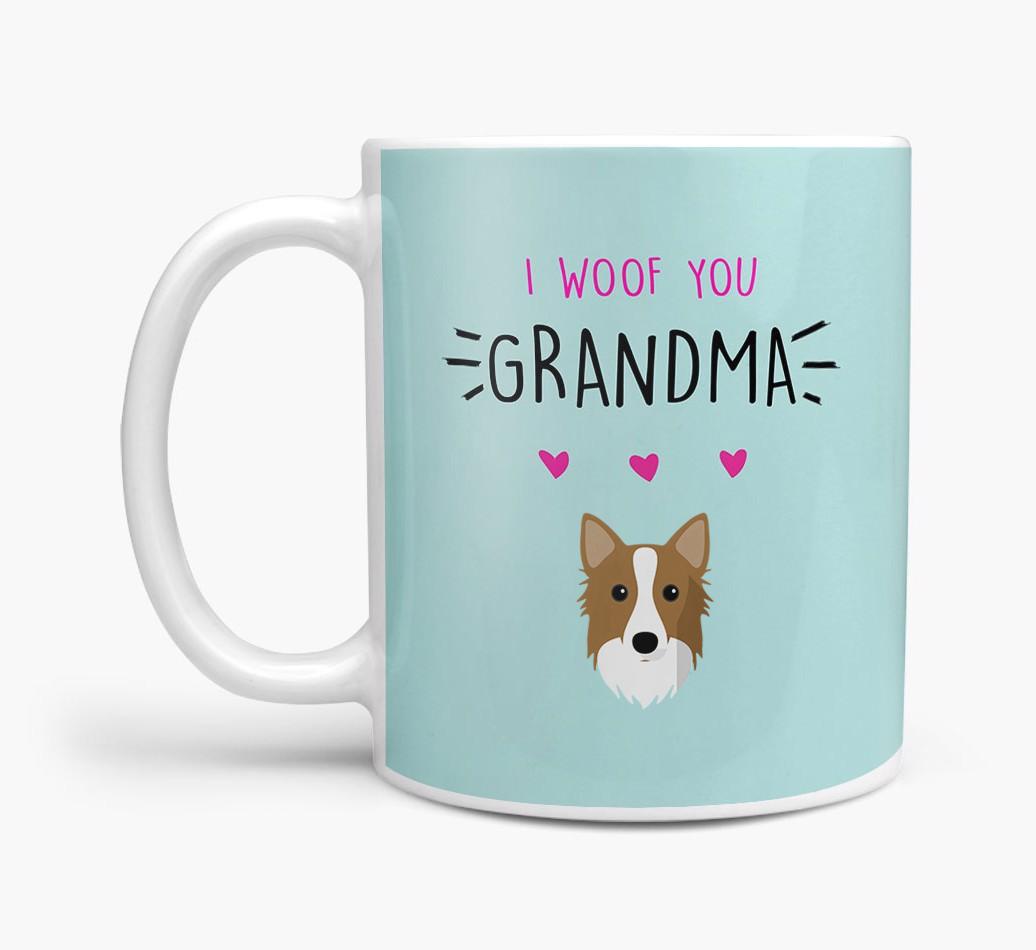 'I Woof You Grandma' Mug with {breedFullName} Icon