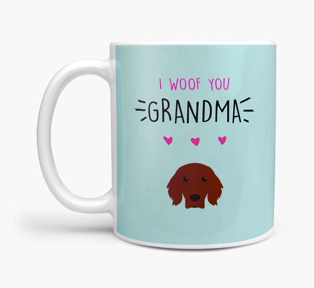 'I Woof You Grandma' Mug with {breedFullName} Icon