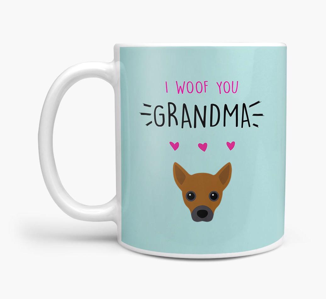 'I Woof You Grandma' Mug with {breedFullName} Icon
