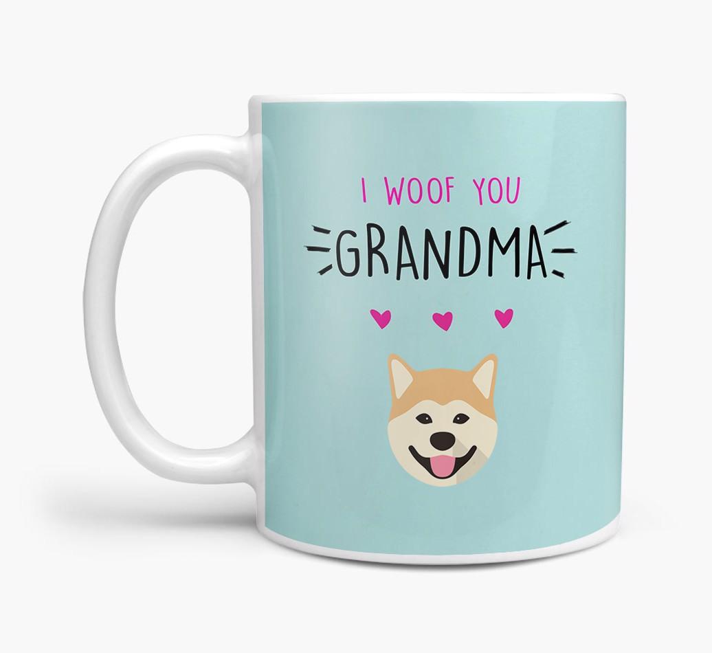 'I Woof You Grandma' Mug with {breedFullName} Icon