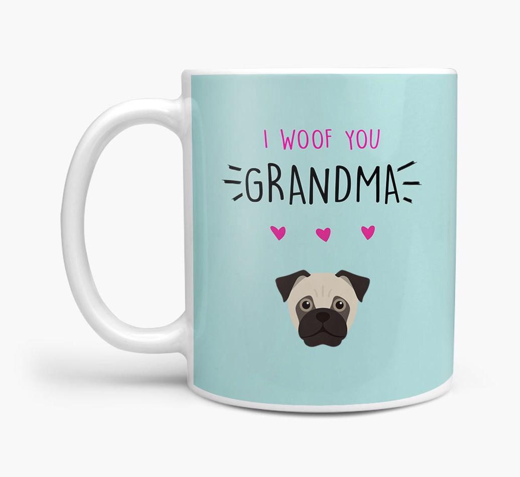 'I Woof You Grandma' Mug with {breedFullName} Icon