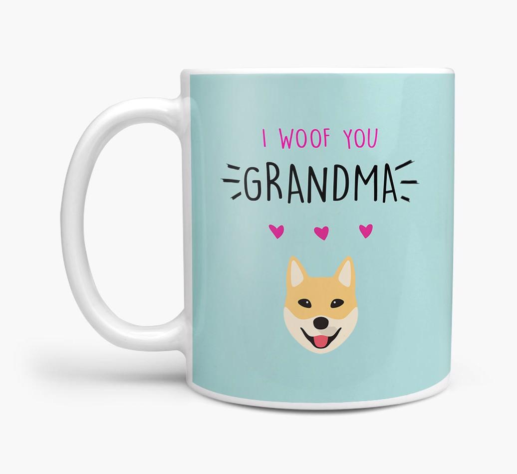 'I Woof You Grandma' Mug with {breedFullName} Icon
