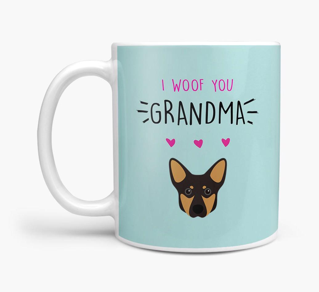 'I Woof You Grandma' Mug with {breedFullName} Icon
