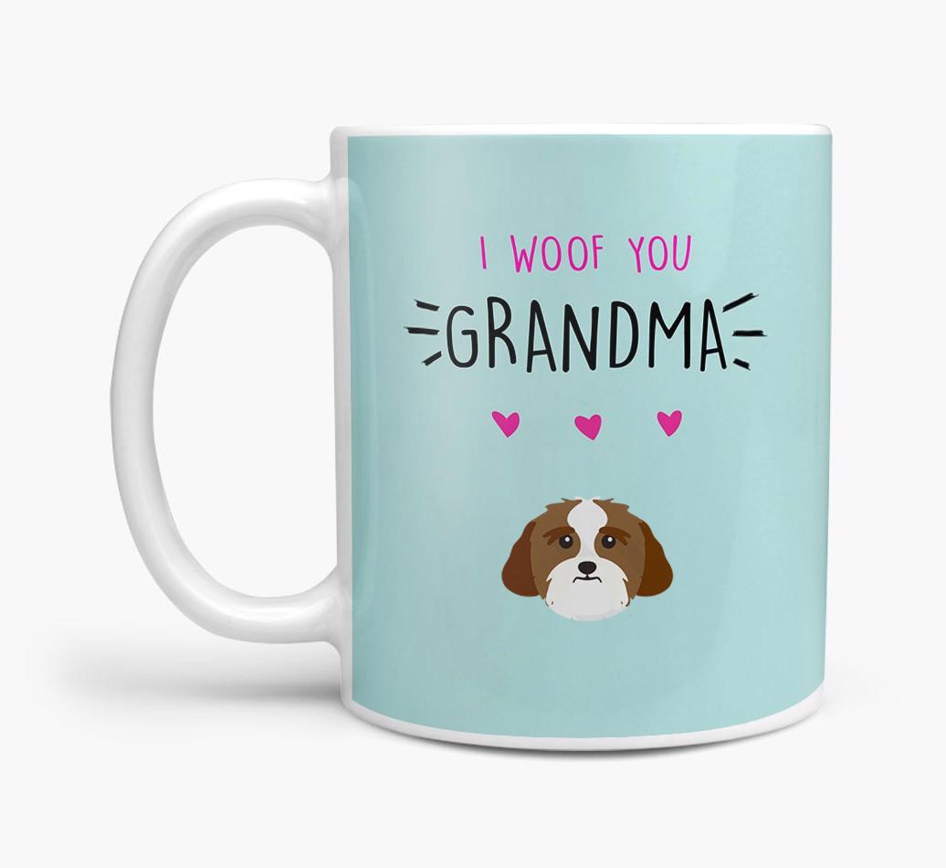 'I Woof You Grandma' Mug with {breedFullName} Icon