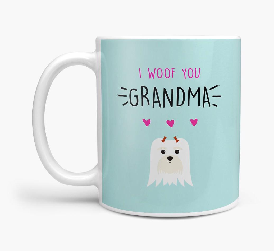 'I Woof You Grandma' Mug with {breedFullName} Icon