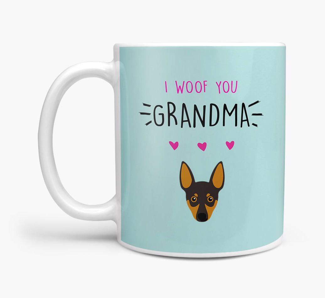 'I Woof You Grandma' Mug with {breedFullName} Icon