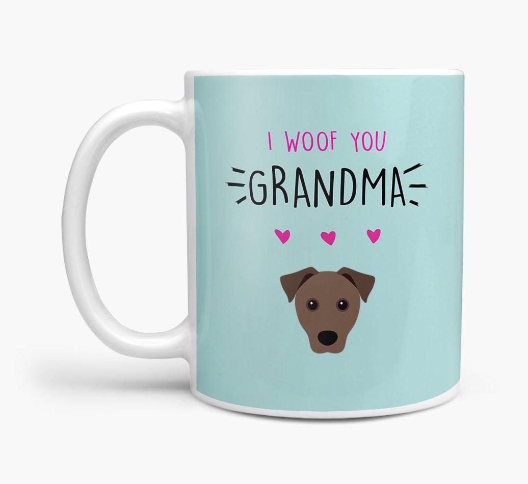 'I Woof You Grandma' Mug with {breedFullName} Icon