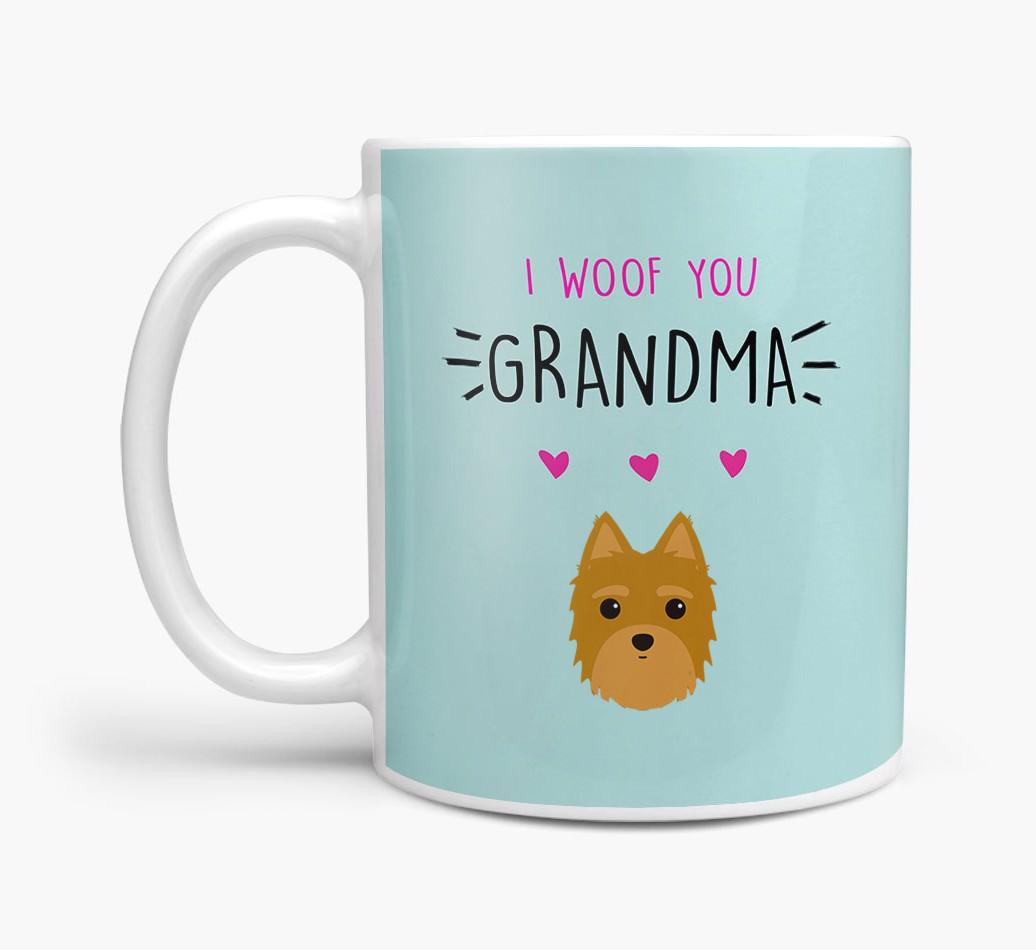 'I Woof You Grandma' Mug with {breedFullName} Icon
