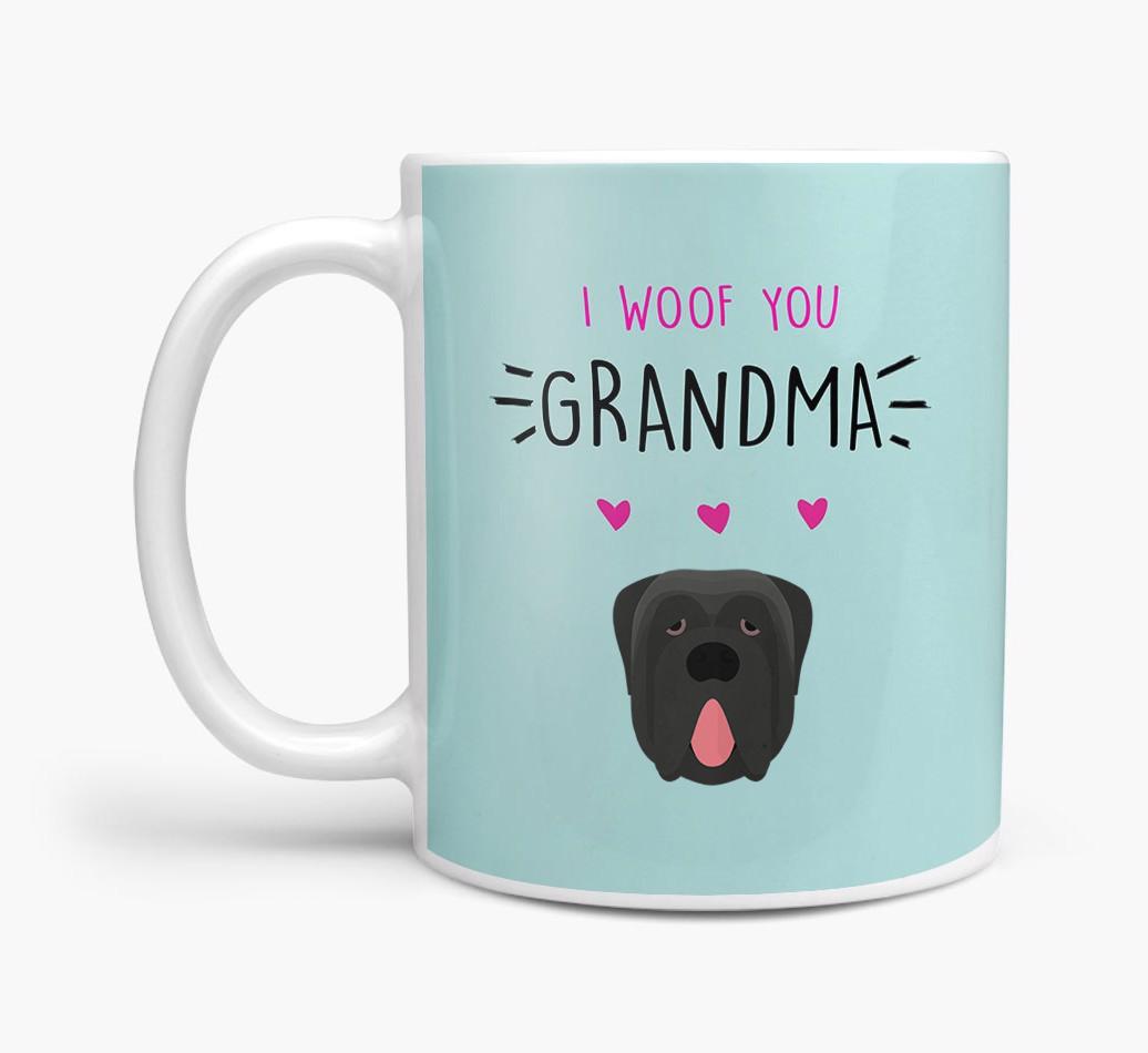 'I Woof You Grandma' Mug with {breedFullName} Icon