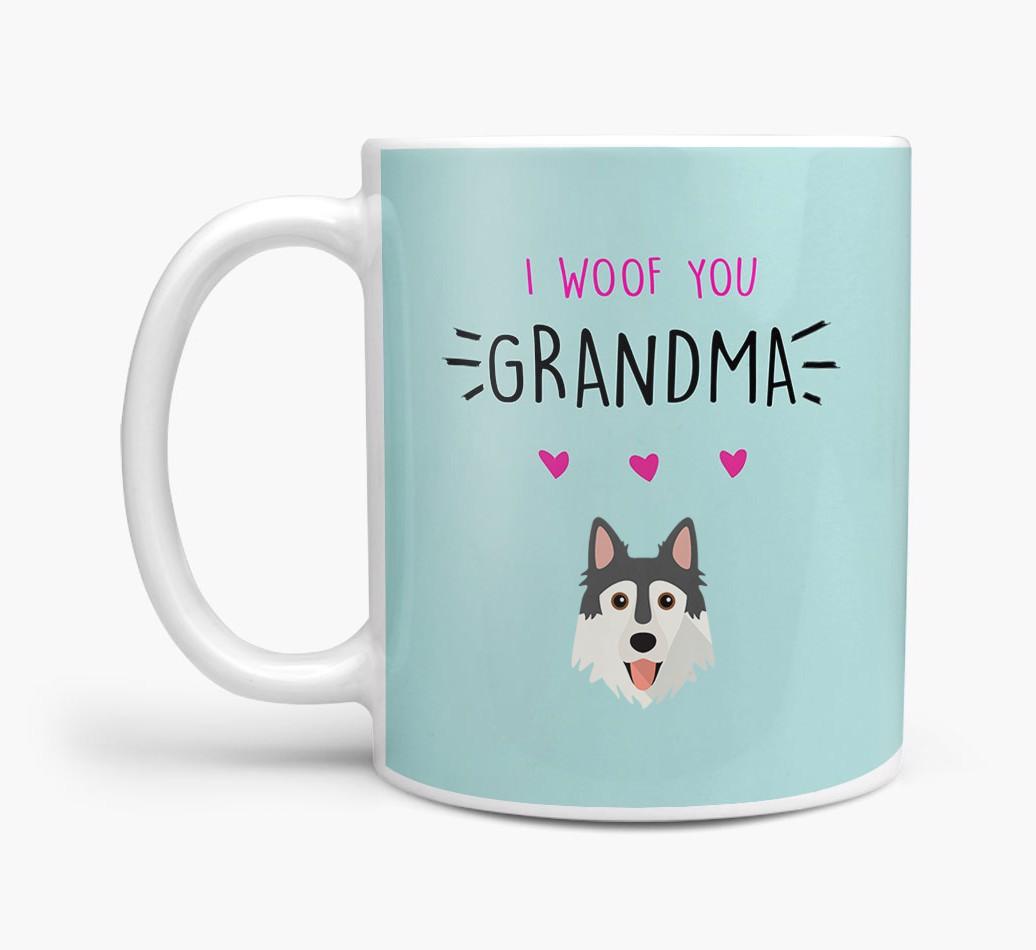 'I Woof You Grandma' Mug with {breedFullName} Icon