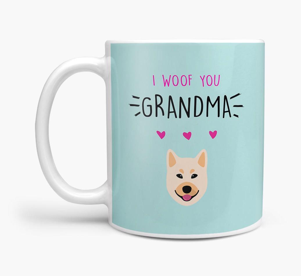 'I Woof You Grandma' Mug with {breedFullName} Icon