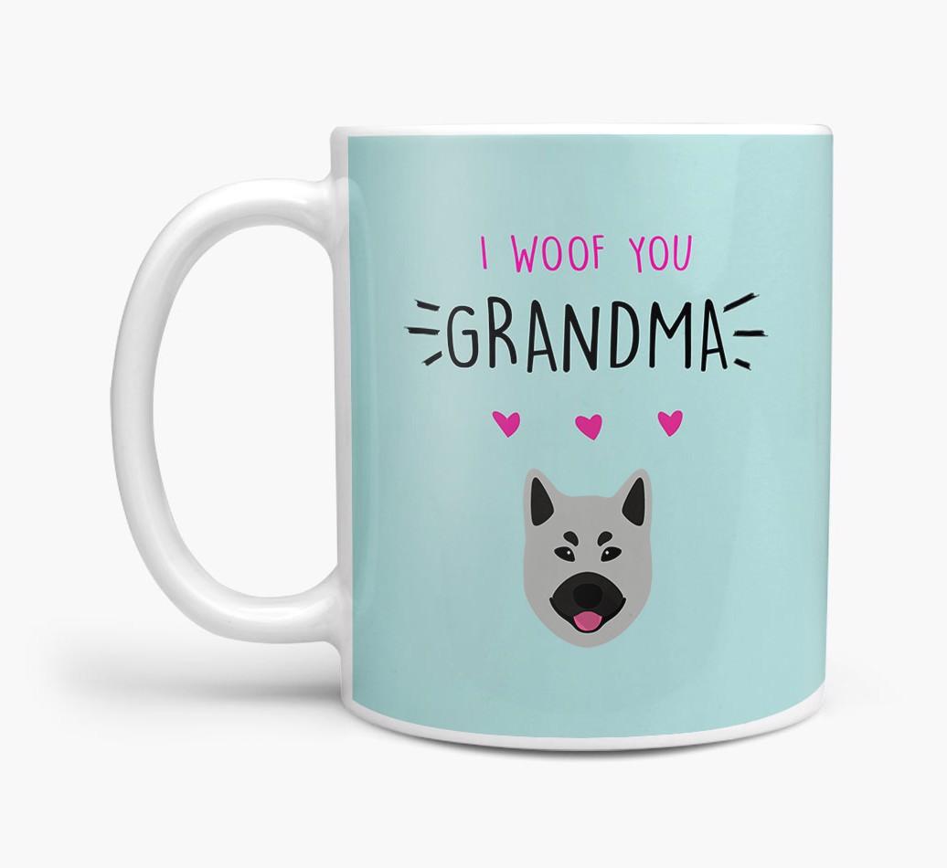 'I Woof You Grandma' Mug with {breedFullName} Icon