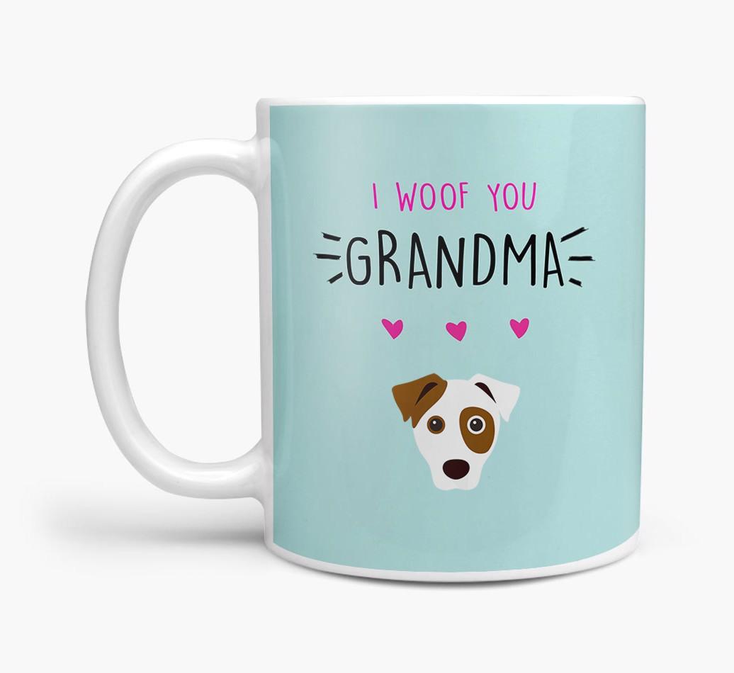 'I Woof You Grandma' Mug with {breedFullName} Icon