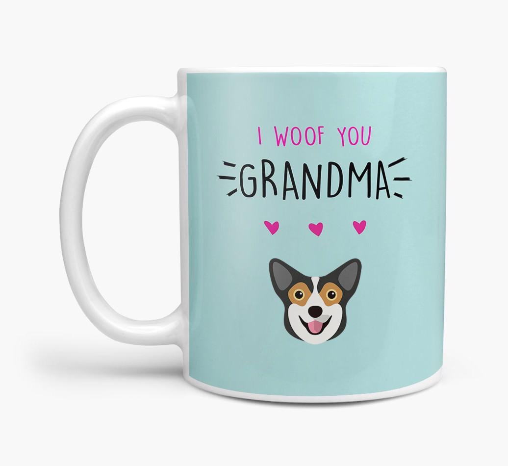 'I Woof You Grandma' Mug with {breedFullName} Icon