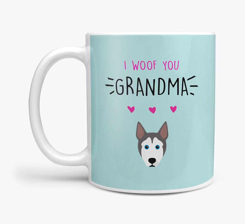 'I Woof You Grandma' Mug with {breedFullName} Icon