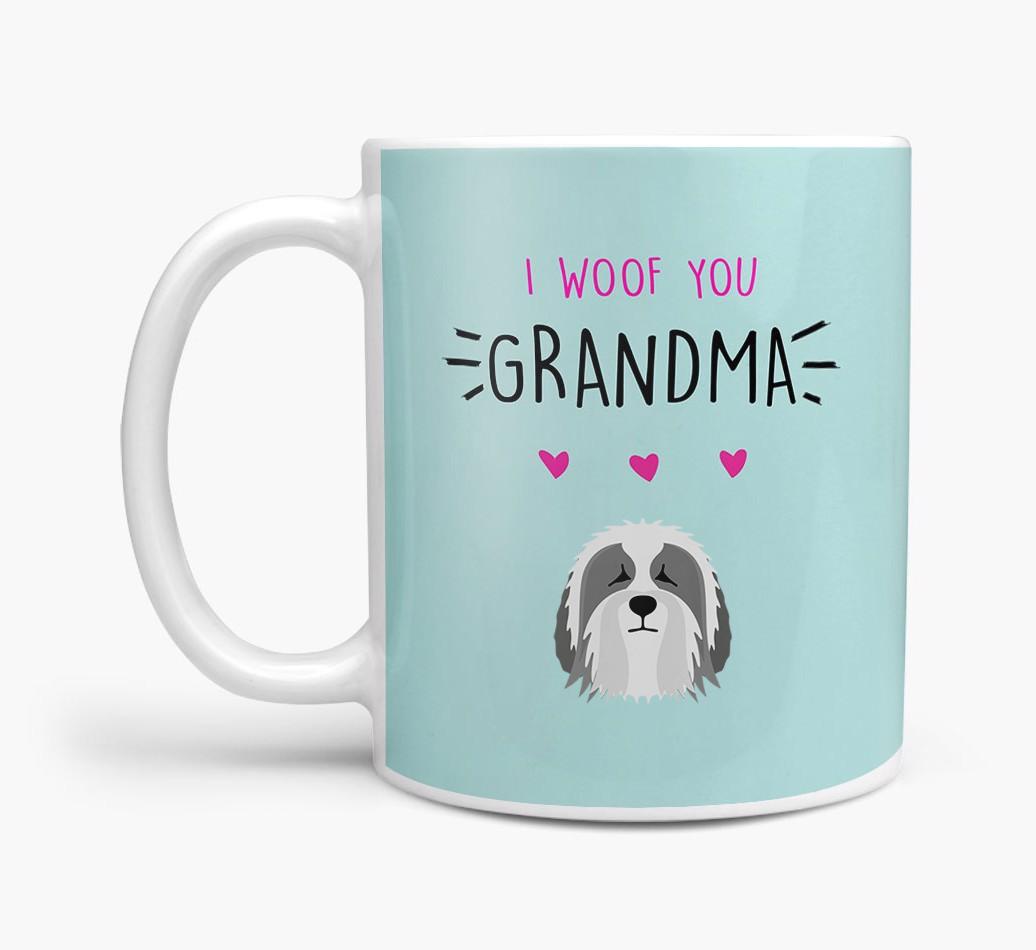 'I Woof You Grandma' Mug with {breedFullName} Icon
