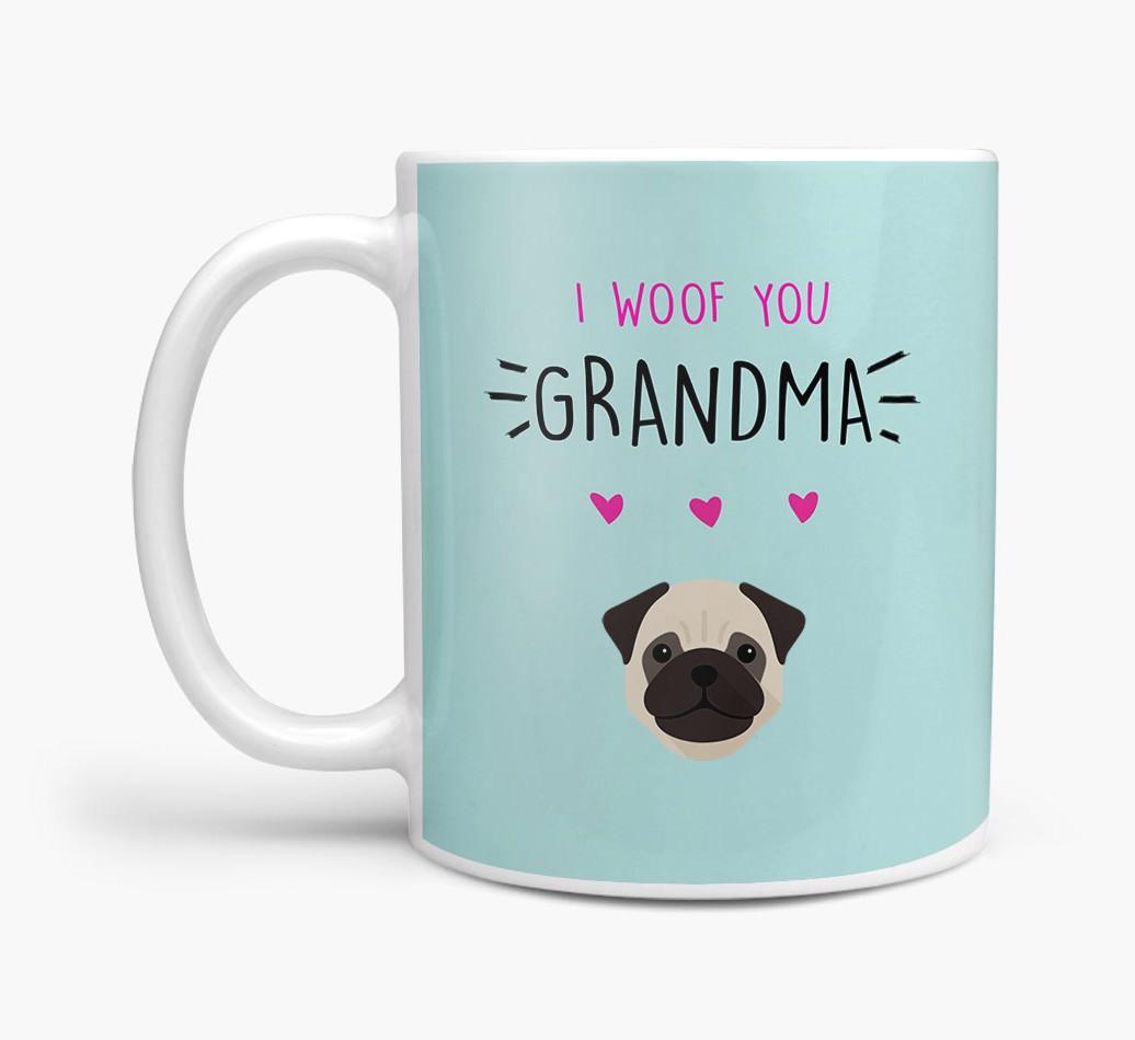 'I Woof You Grandma' Mug with {breedFullName} Icon