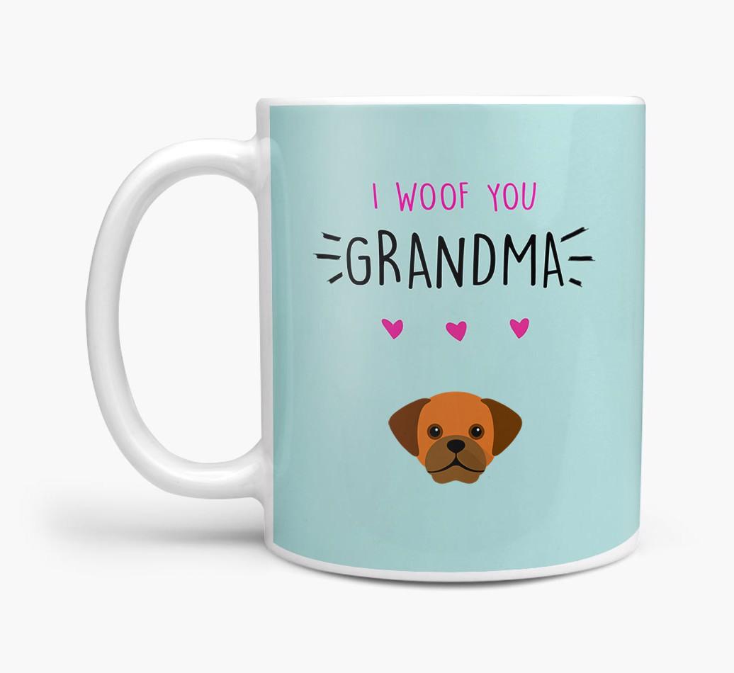 'I Woof You Grandma' Mug with {breedFullName} Icon