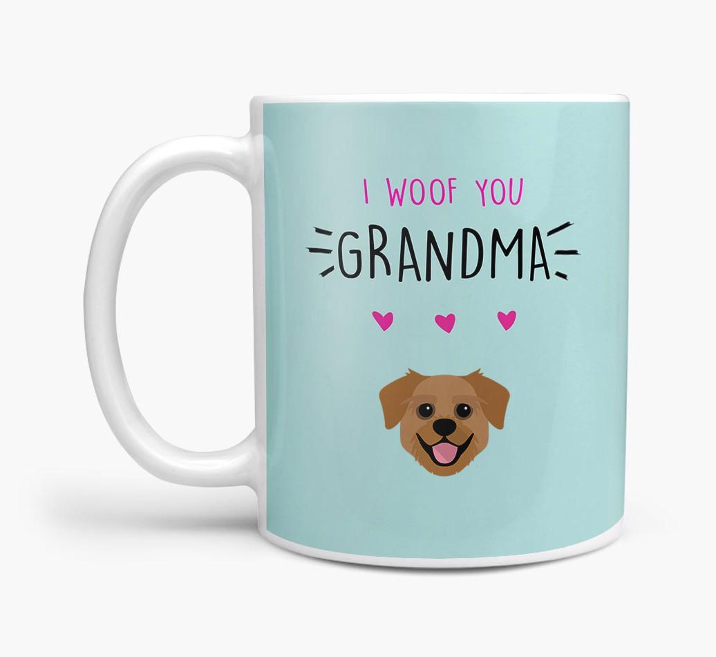 'I Woof You Grandma' Mug with {breedFullName} Icon