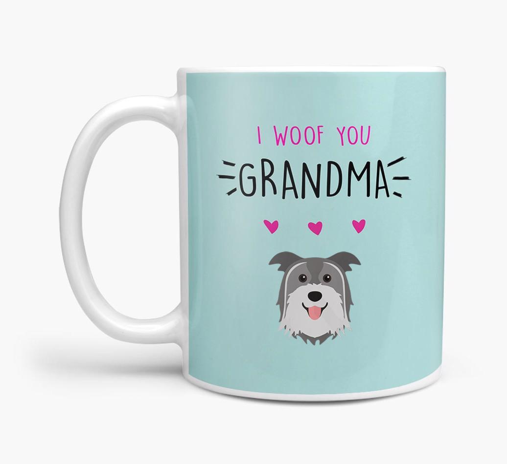 'I Woof You Grandma' Mug with {breedFullName} Icon