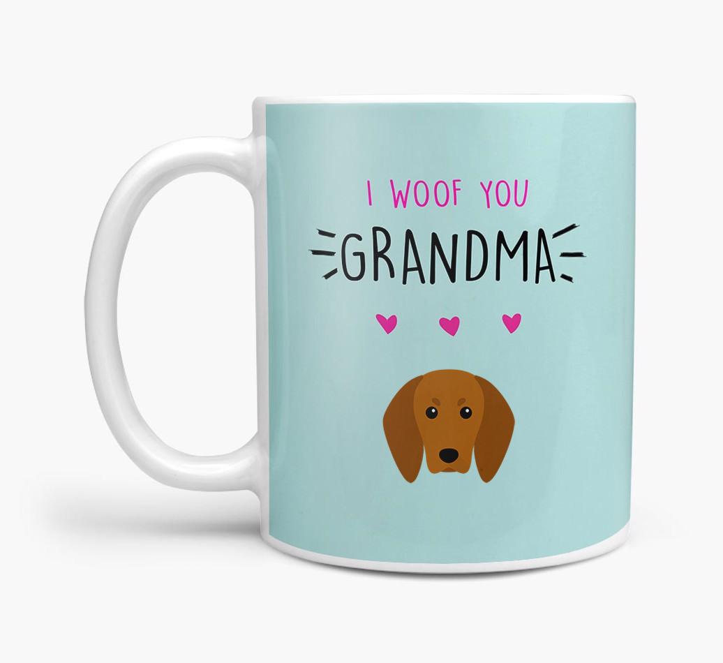 'I Woof You Grandma' Mug with {breedFullName} Icon