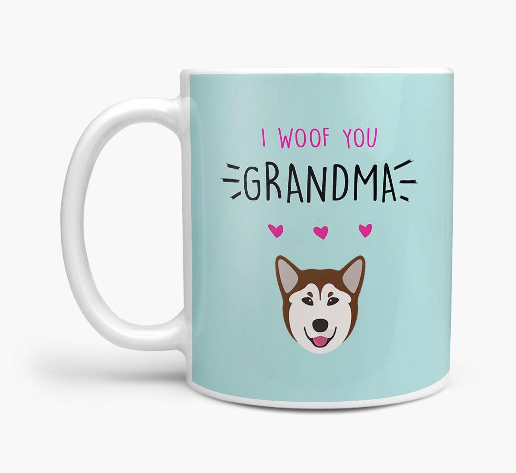 'I Woof You Grandma' Mug with {breedFullName} Icon
