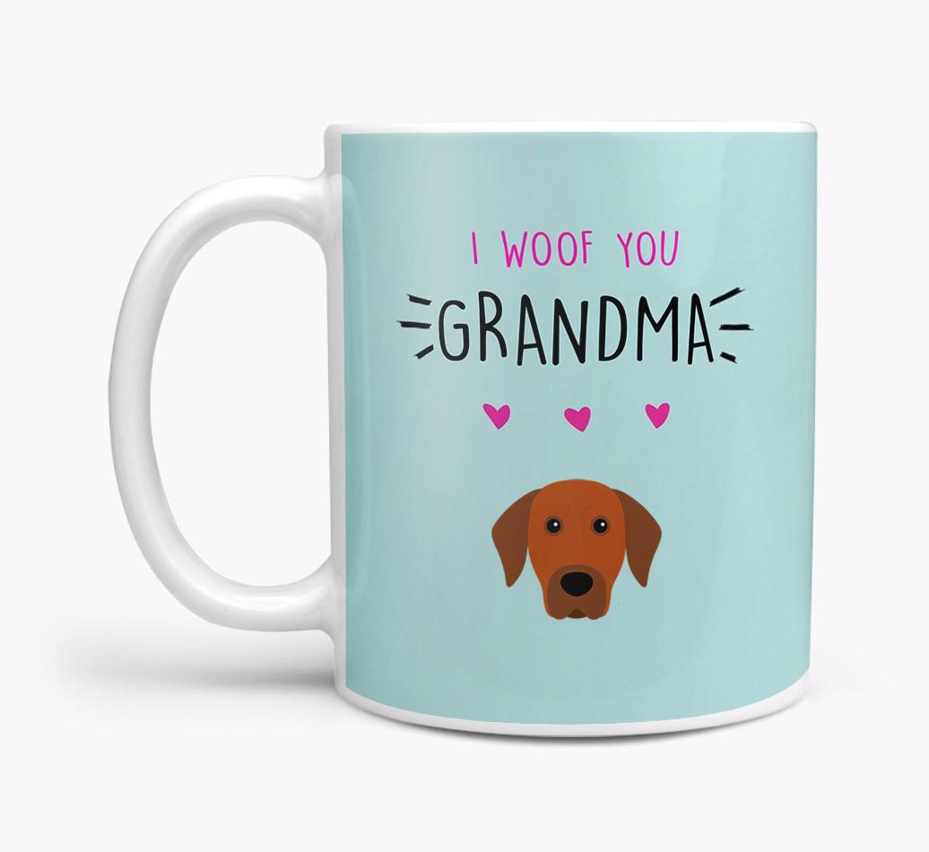 'I Woof You Grandma' Mug with {breedFullName} Icon