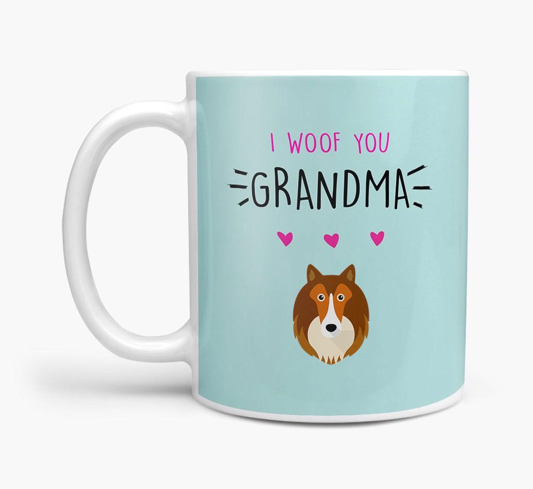 'I Woof You Grandma' Mug with {breedFullName} Icon