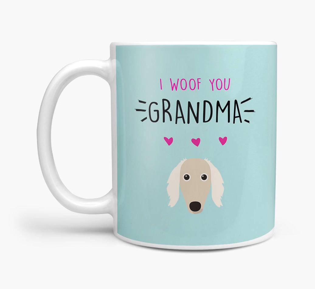 'I Woof You Grandma' Mug with {breedFullName} Icon