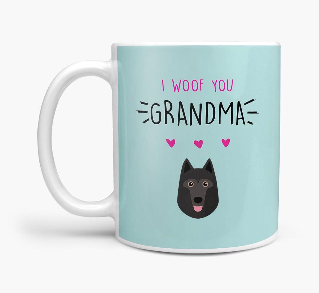 'I Woof You Grandma' Mug with {breedFullName} Icon