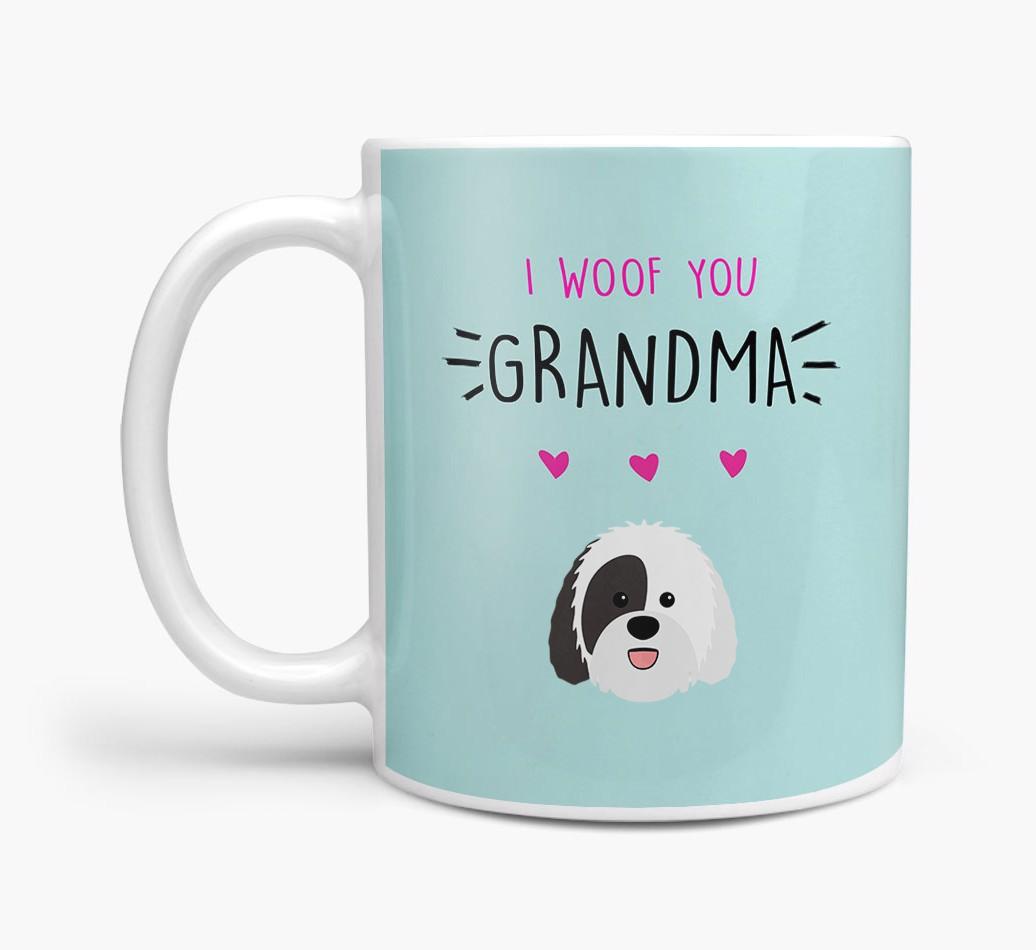 'I Woof You Grandma' Mug with {breedFullName} Icon