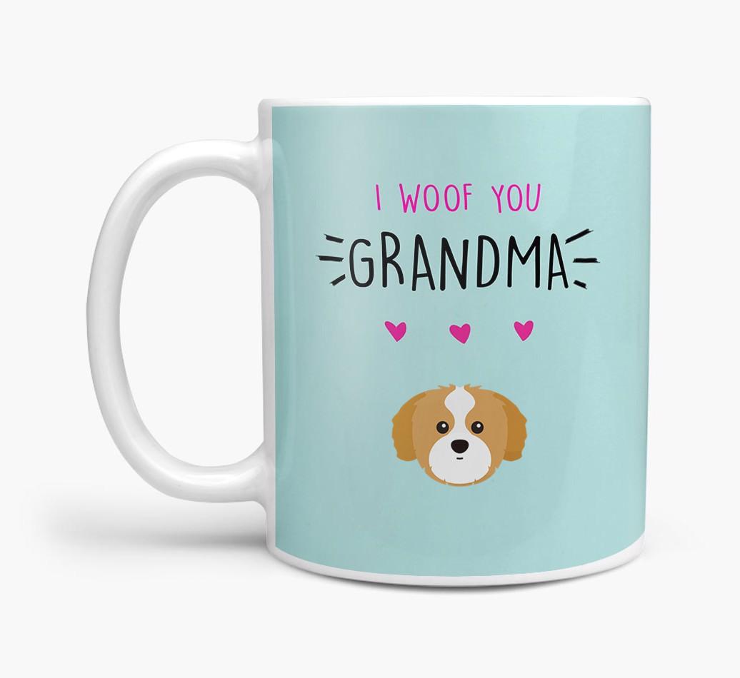 'I Woof You Grandma' Mug with {breedFullName} Icon