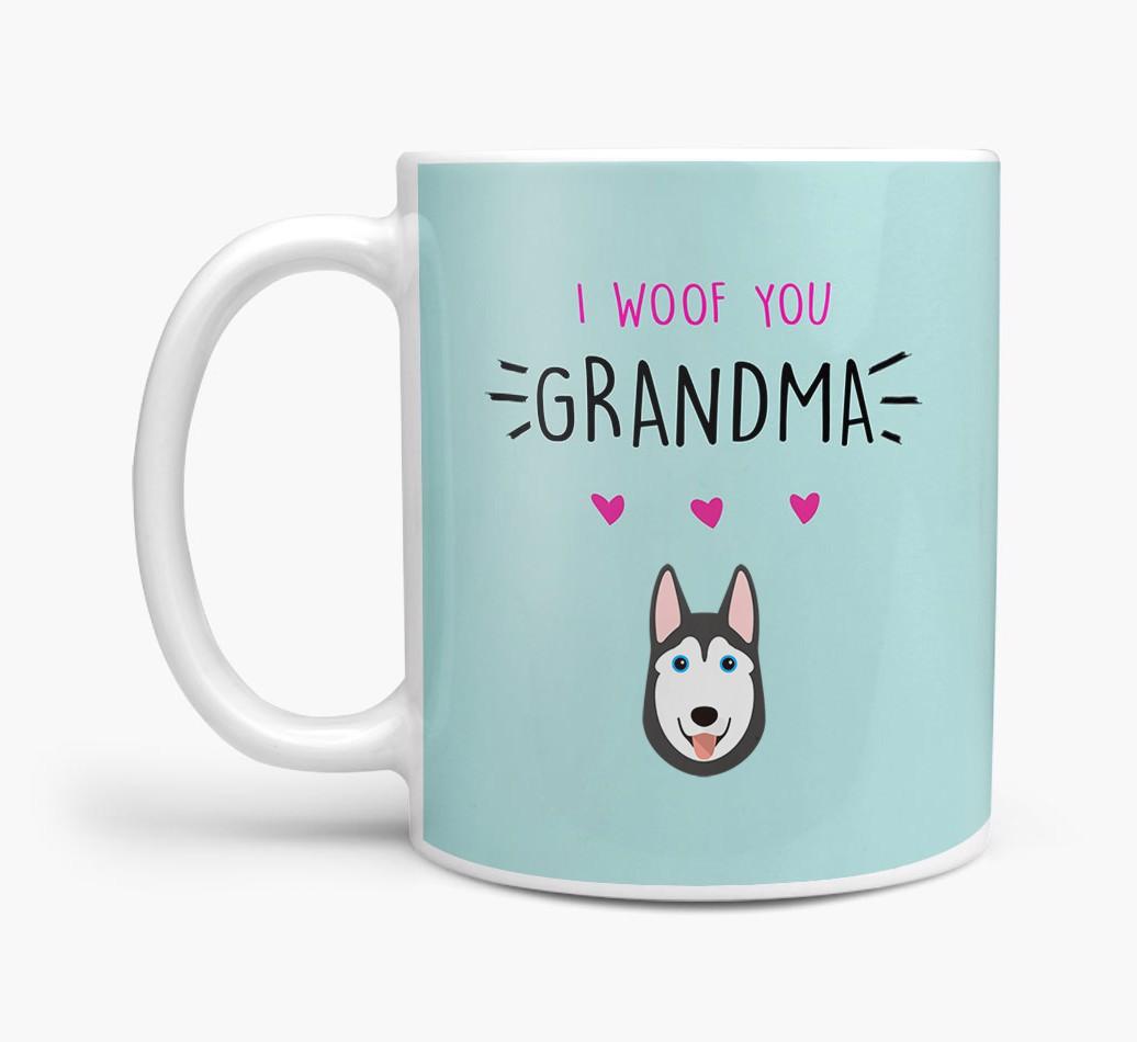 'I Woof You Grandma' Mug with {breedFullName} Icon
