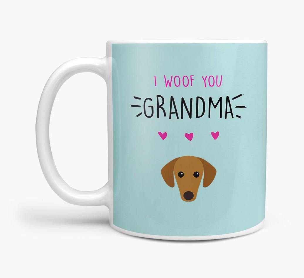 'I Woof You Grandma' Mug with {breedFullName} Icon