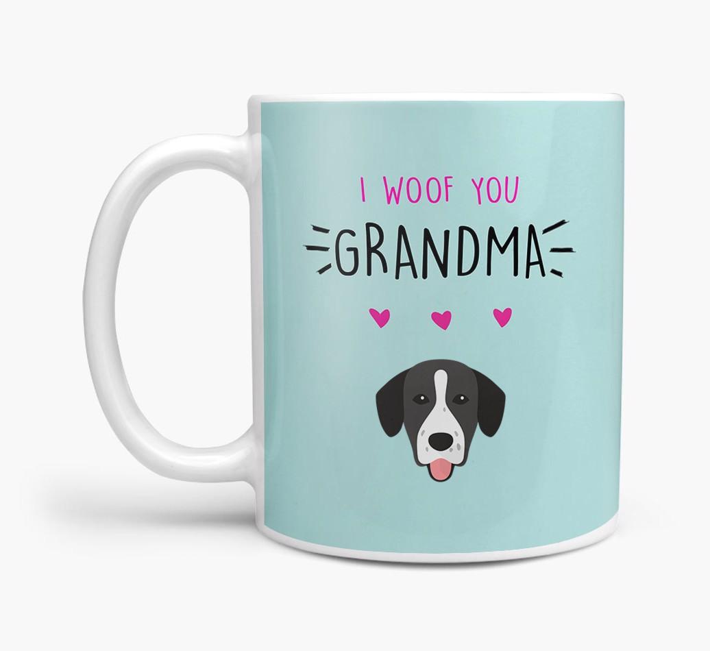 'I Woof You Grandma' Mug with {breedFullName} Icon