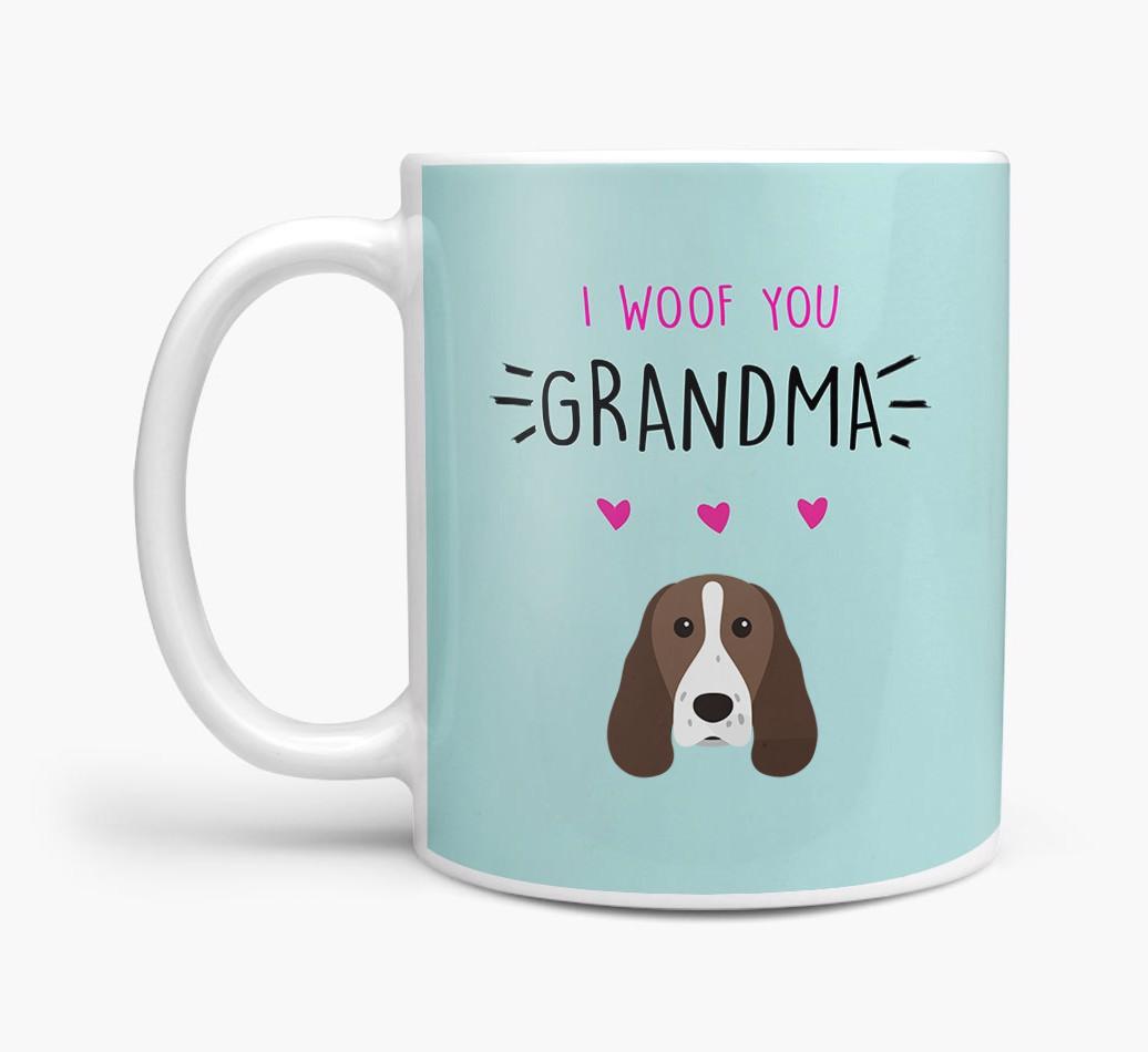 'I Woof You Grandma' Mug with {breedFullName} Icon