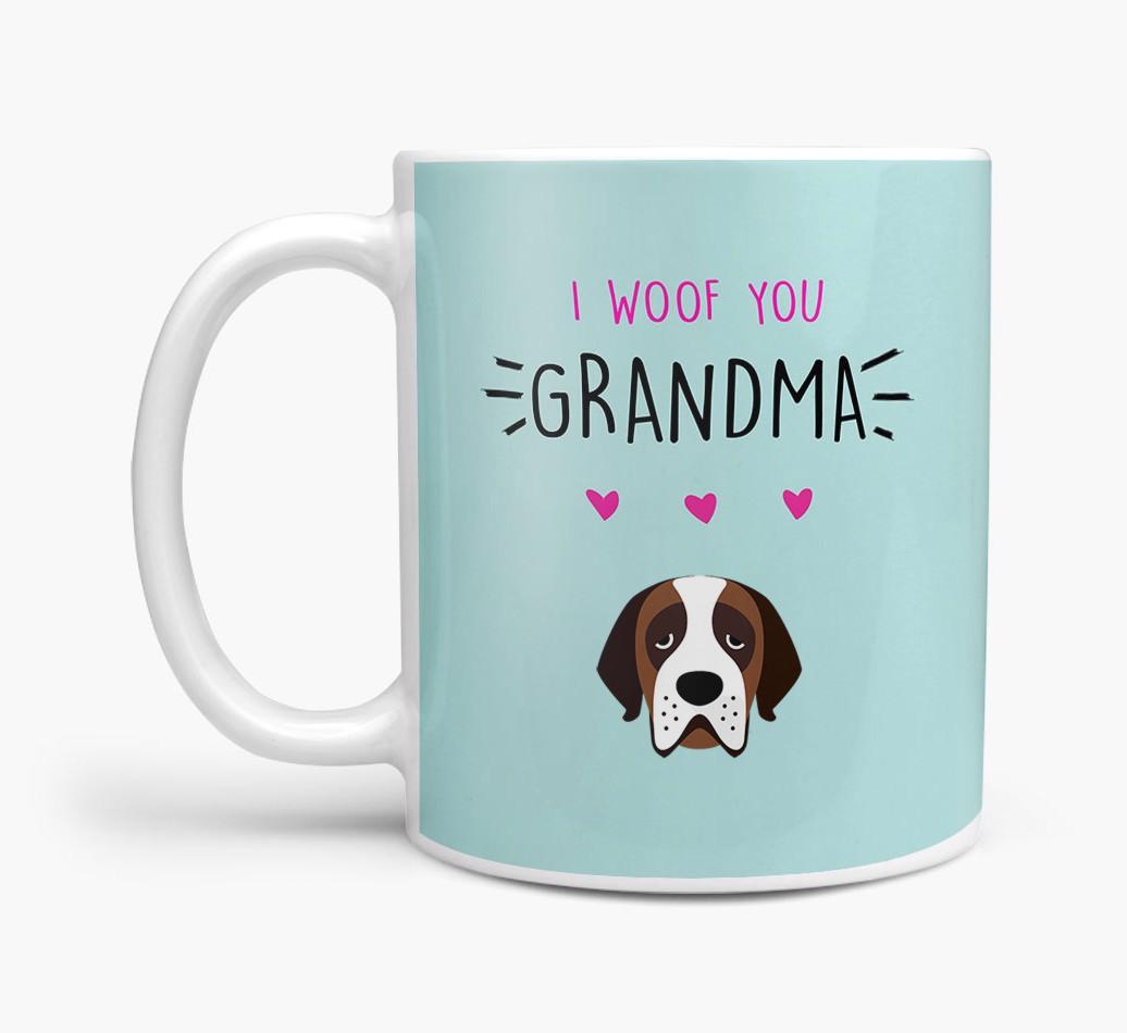 'I Woof You Grandma' Mug with {breedFullName} Icon