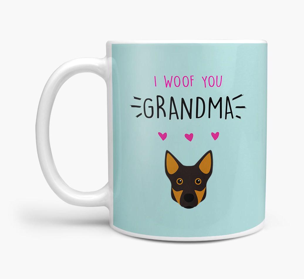 'I Woof You Grandma' Mug with {breedFullName} Icon