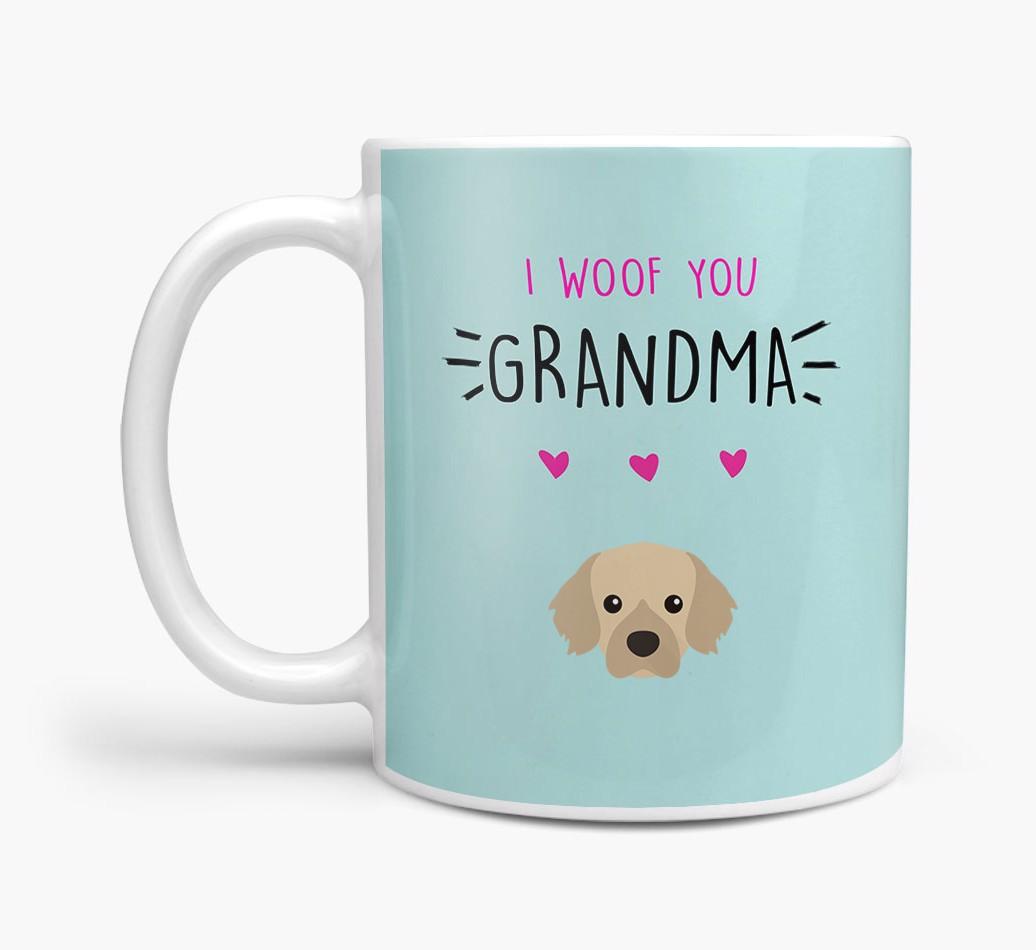 'I Woof You Grandma' Mug with {breedFullName} Icon