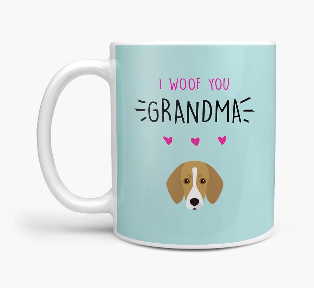 'I Woof You Grandma' Mug with {breedFullName} Icon