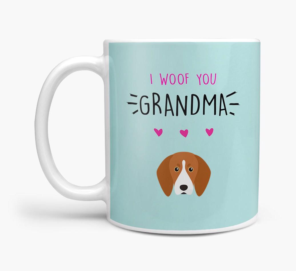 'I Woof You Grandma' Mug with {breedFullName} Icon