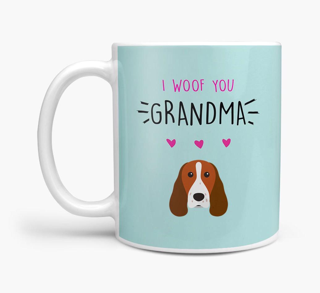 'I Woof You Grandma' Mug with {breedFullName} Icon