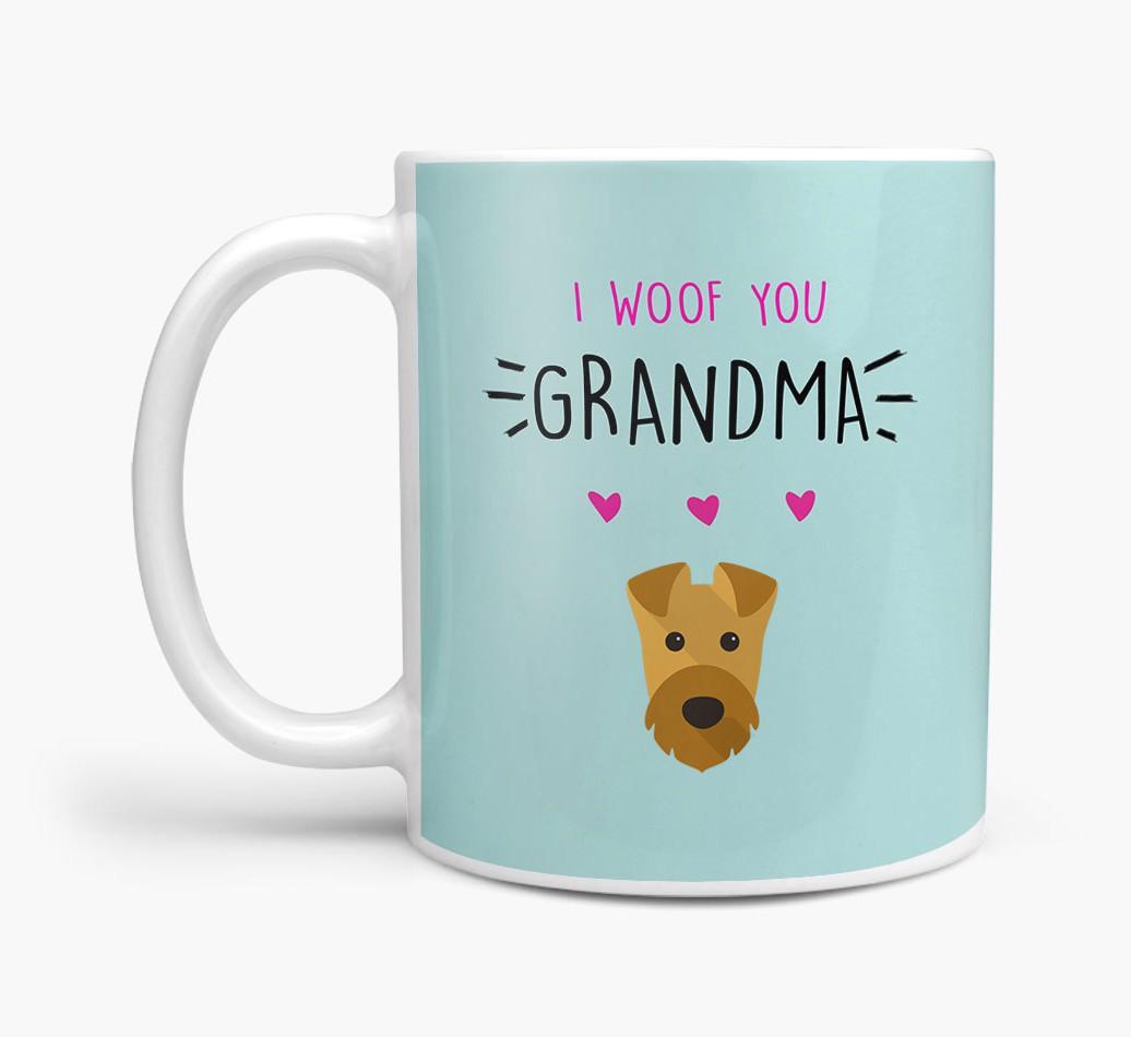 'I Woof You Grandma' Mug with {breedFullName} Icon
