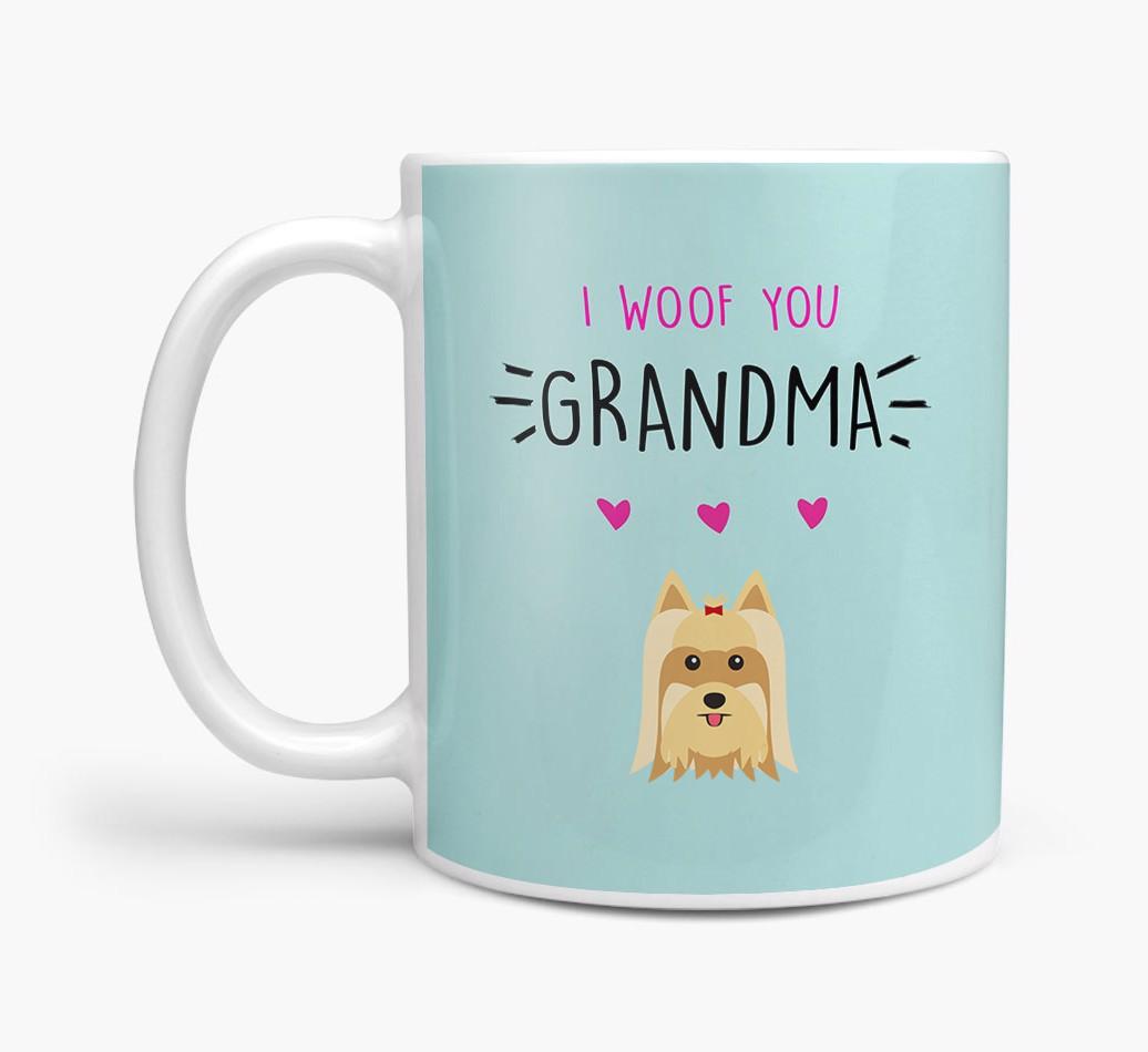 'I Woof You Grandma' Mug with {breedFullName} Icon