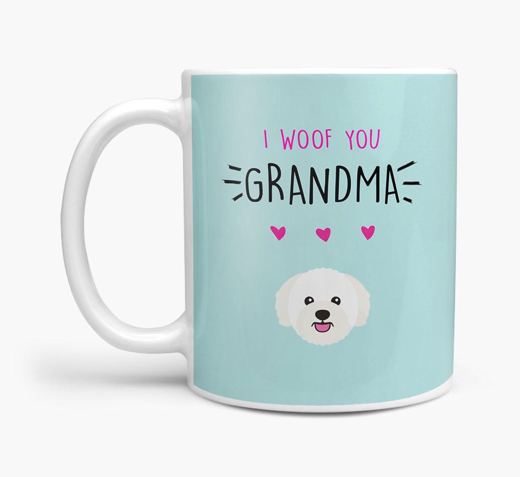 'I Woof You Grandma' Mug with {breedFullName} Icon