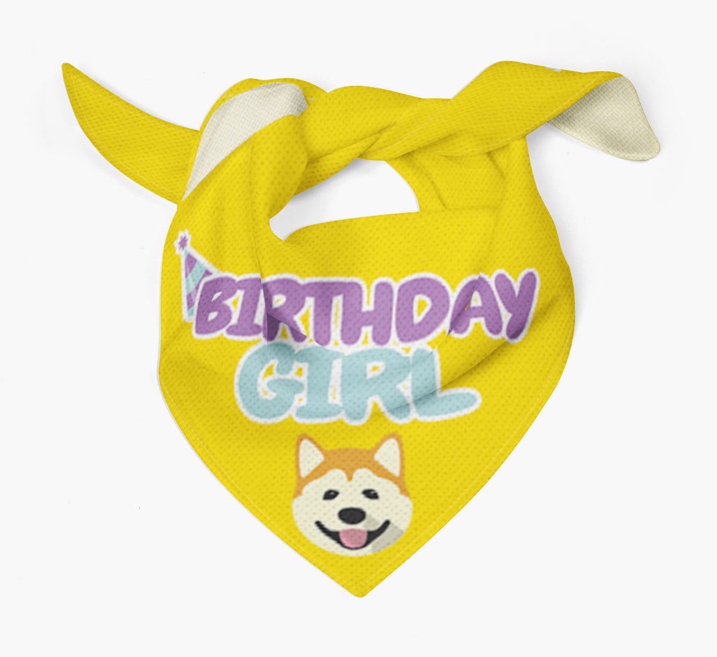 Birthday Girl : Personalised {breedFullName} Bandana 
