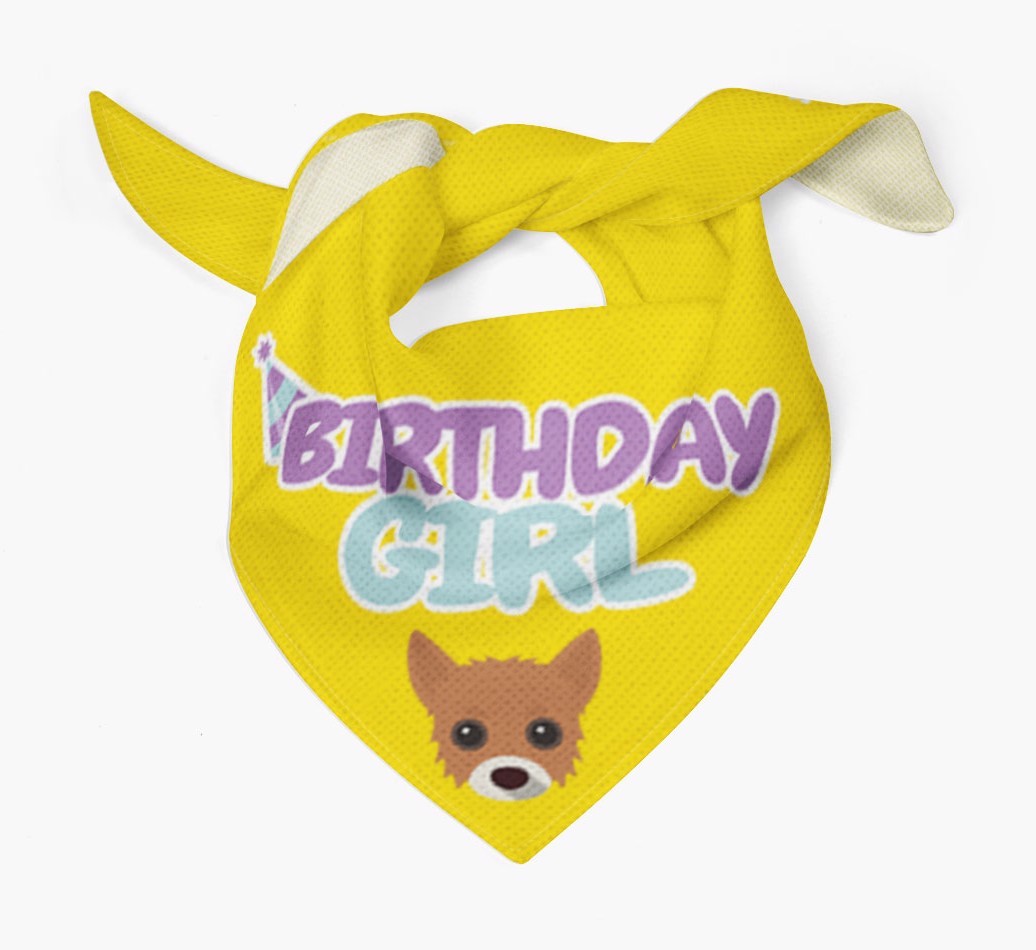 Birthday Girl : Personalised {breedFullName} Bandana 